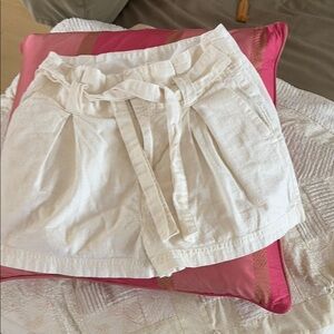 Free People White cotton Belted Shorts